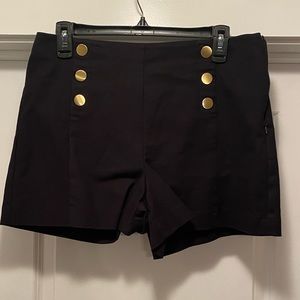 LOFT NAVY BLUE DRESS SHORTS W GOLD BUTTONS, SIZE 8